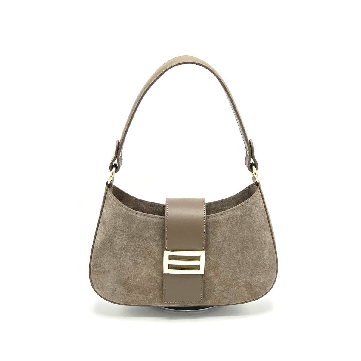 Suede leather shoulder bag,  Camel