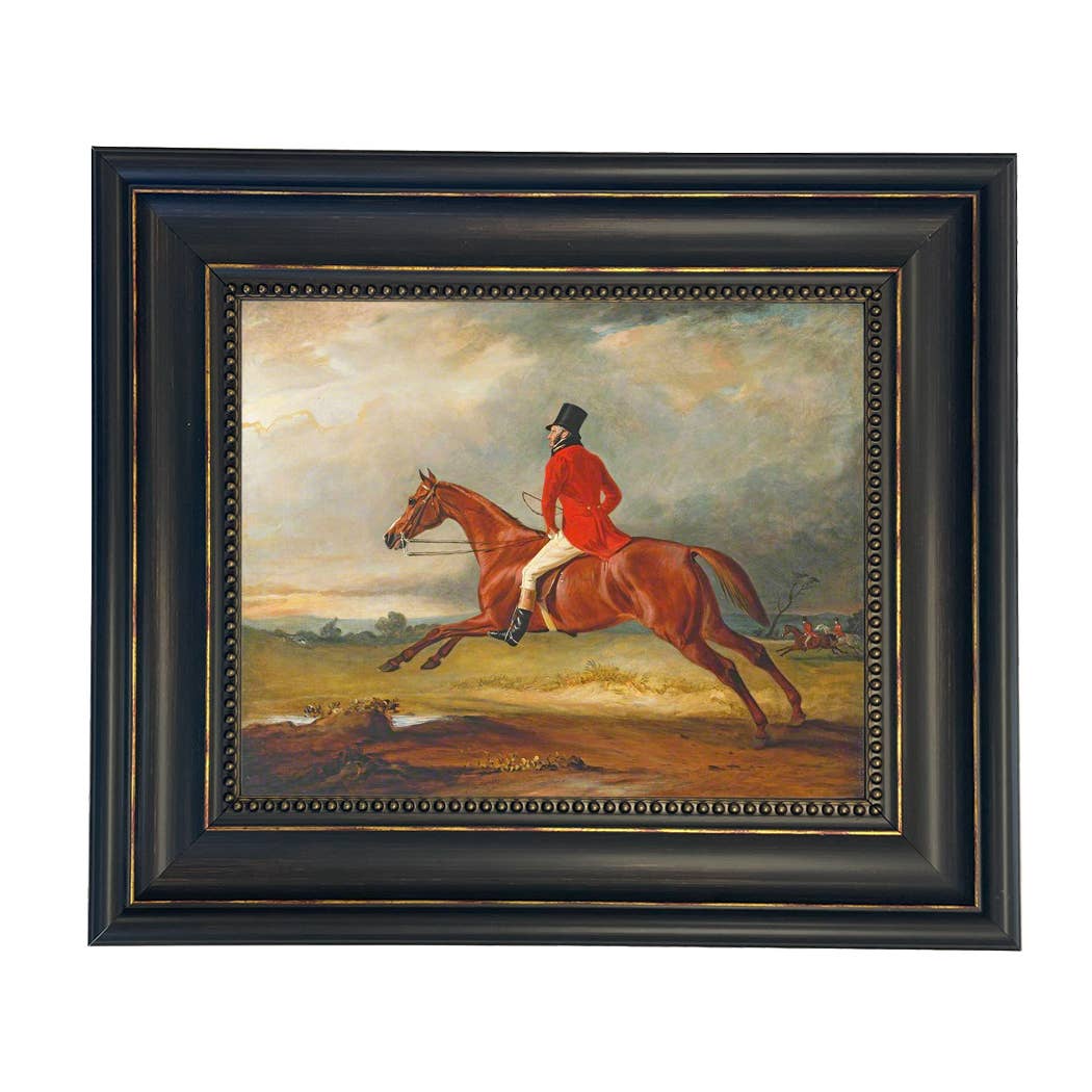Major Healey Wearing Raby Hunt Uniform Framed Painting Print: Gold Florentine Leaf / 5" x 6"