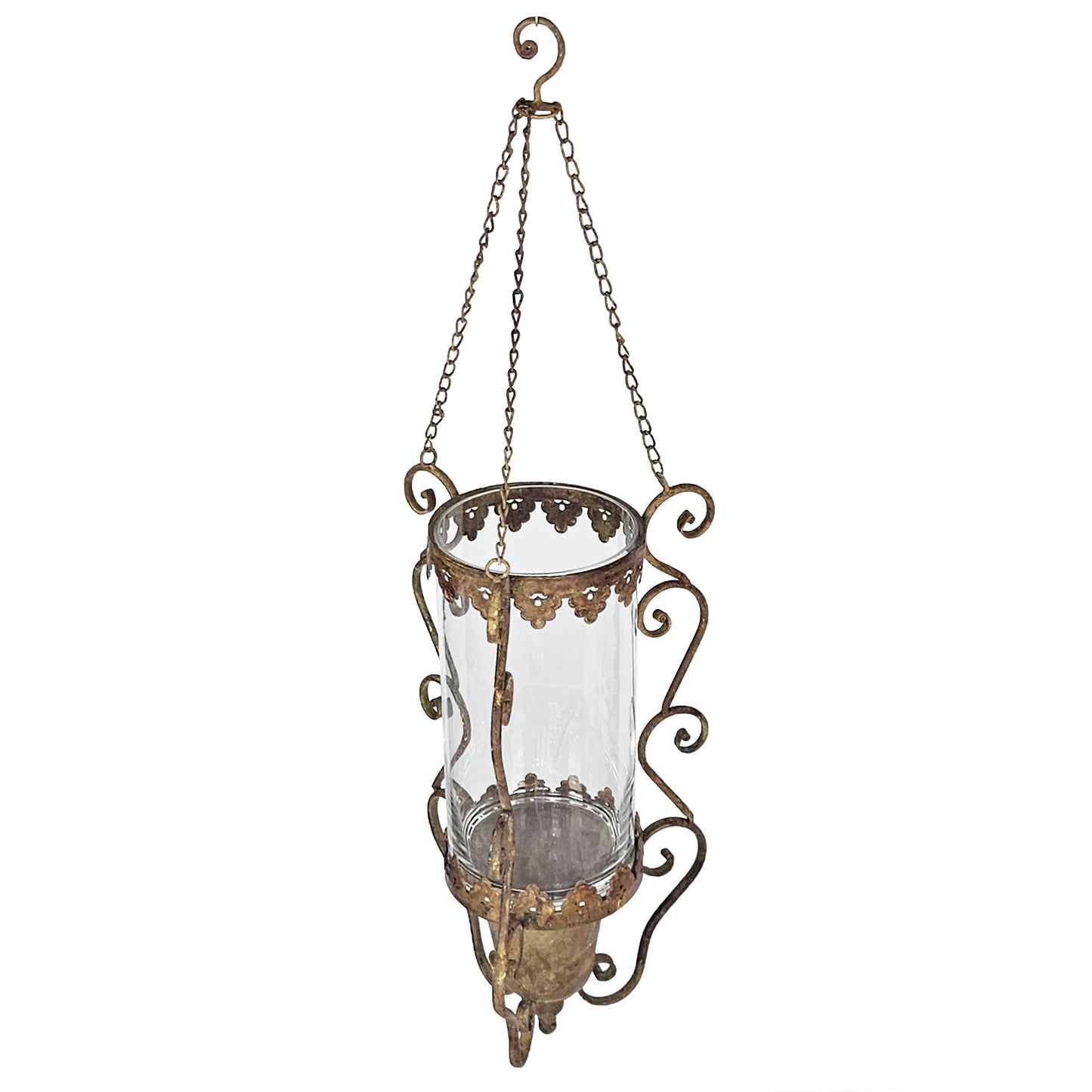 12x11.5x24" Antique Bronze Metal Hanging Candle Holder