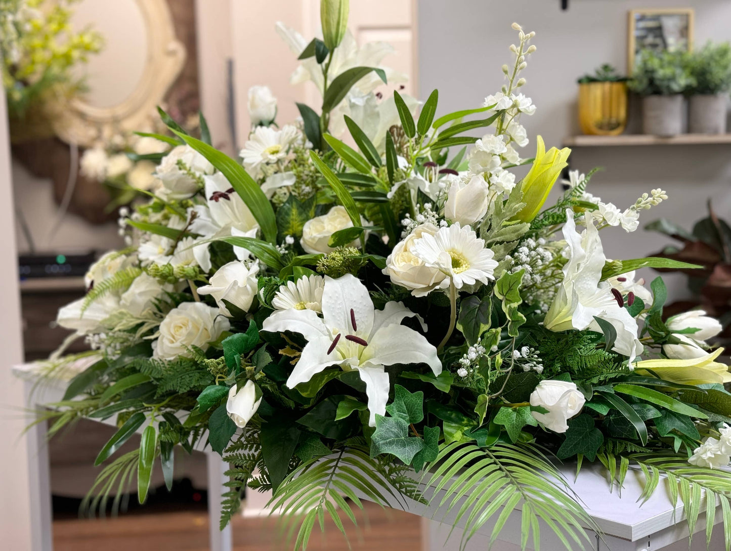Realistic Soft touch-21 Leaves- artificial fern bushes: Style D