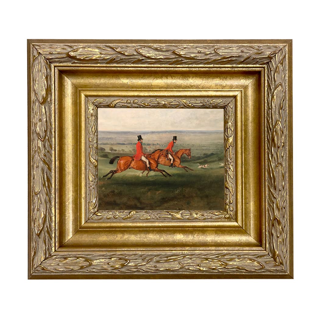 Across the Meadow Vintage Painting Print on Canvas: Antiqued Gold / 5" x 6"