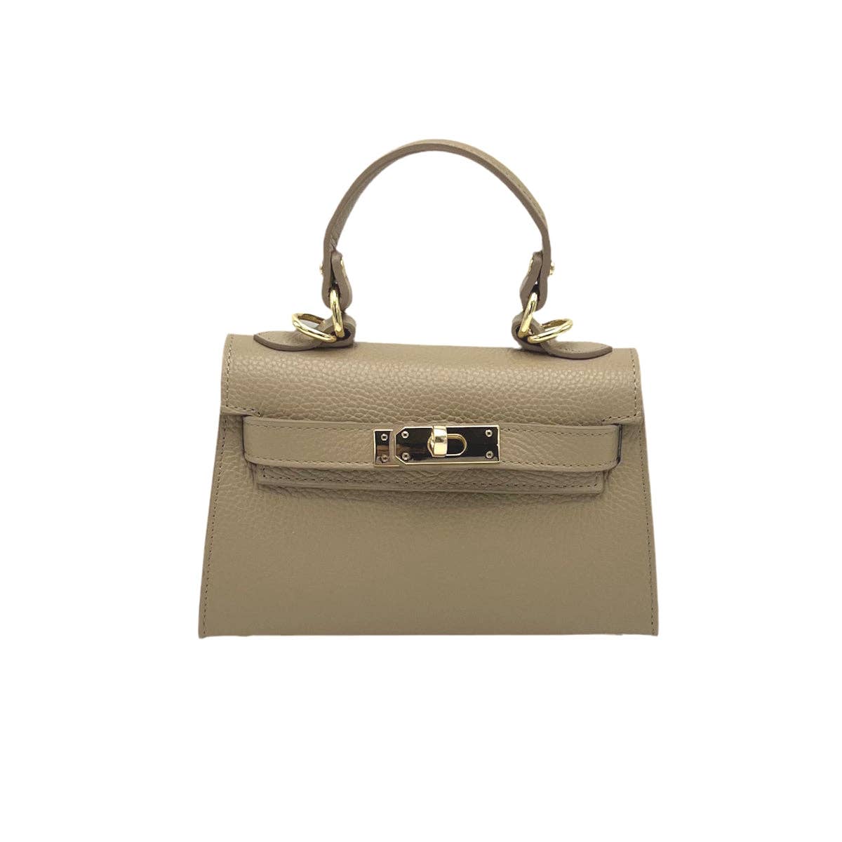 Genuine leather shoulder bag, Made in Italy, art. 112609: Beige