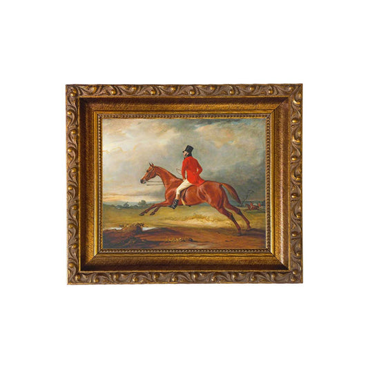 Major Healey Wearing Raby Hunt Uniform Framed Painting Print: Gold Florentine Leaf / 5" x 6"
