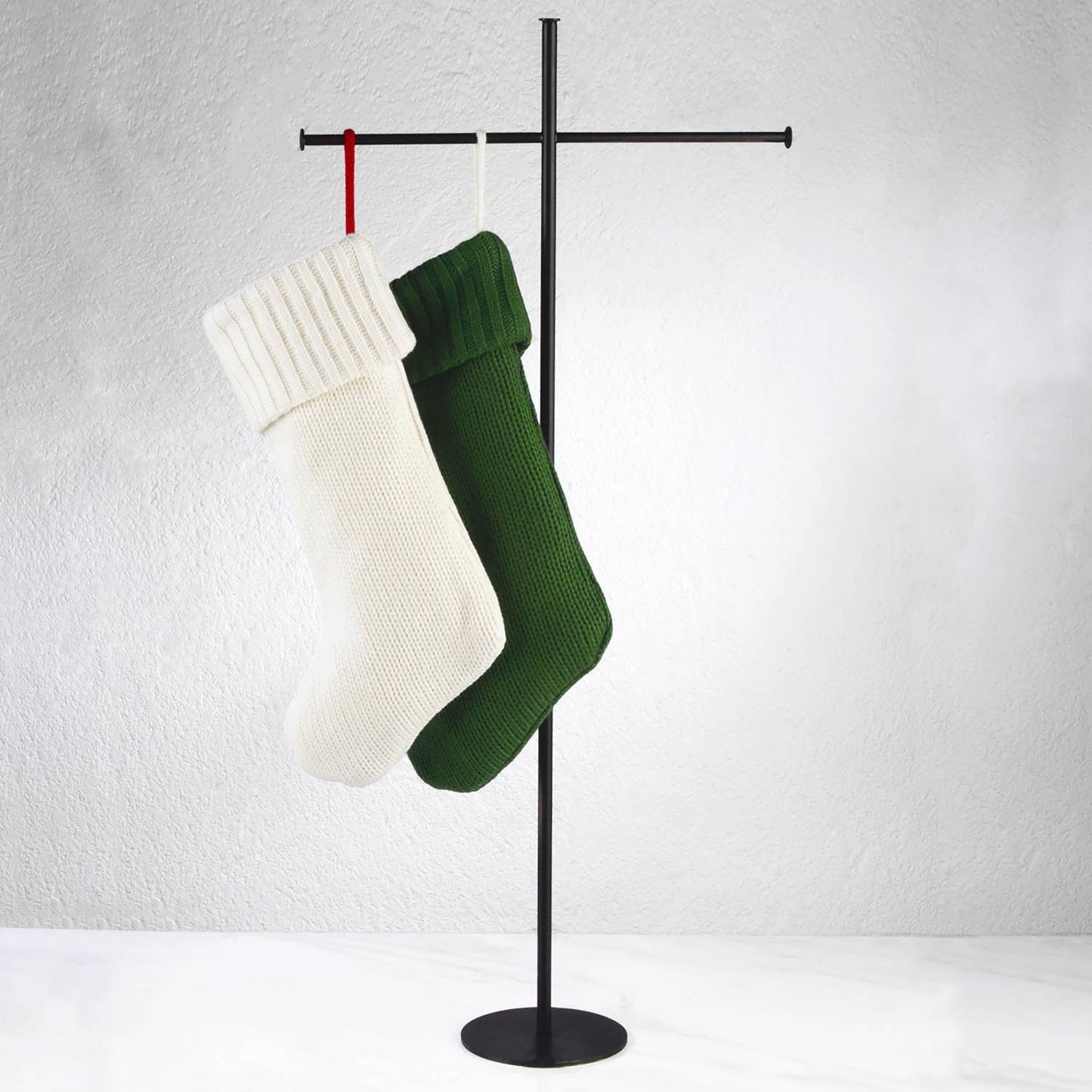 T-Bar Metal Necklace and Scarf Stands: Black / 22.25" Tall