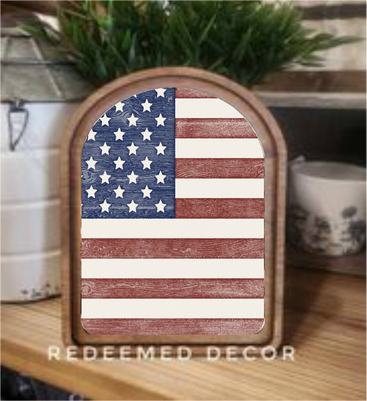 Arch Top American Flag: 6x8"