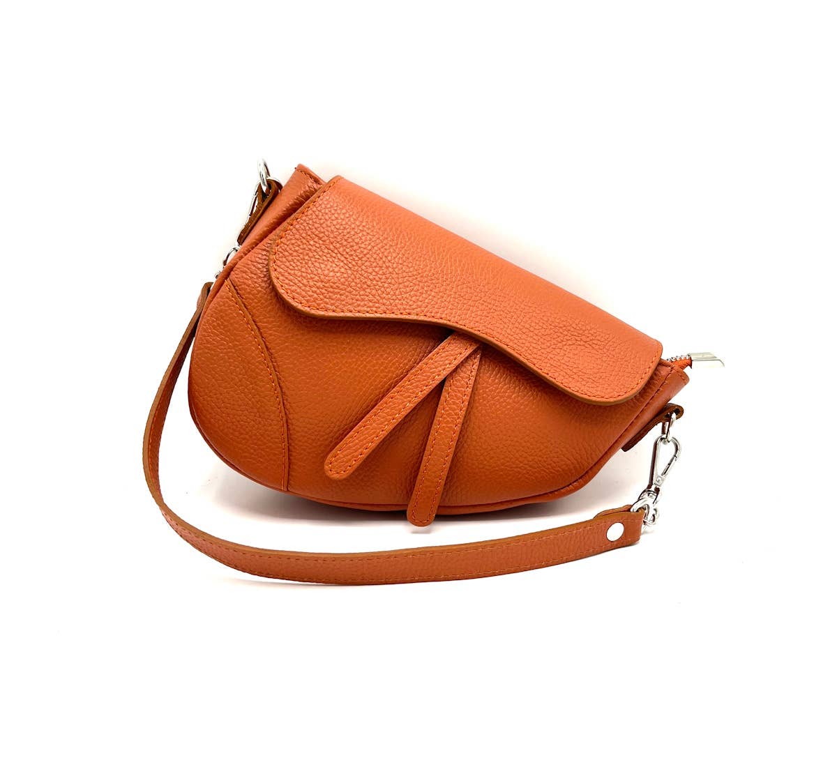 Genuine leather shoulder bag, Made in Italy~Camel