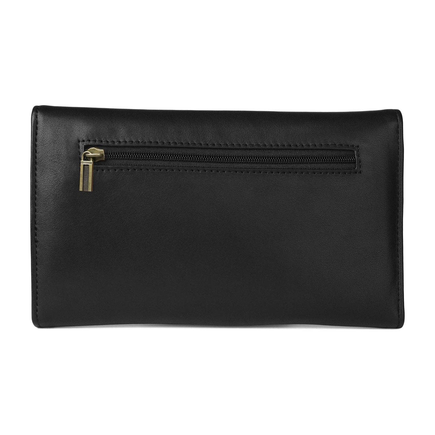 AWST Int'l Dee-Bit 3-Fold Leather Wallet: Black