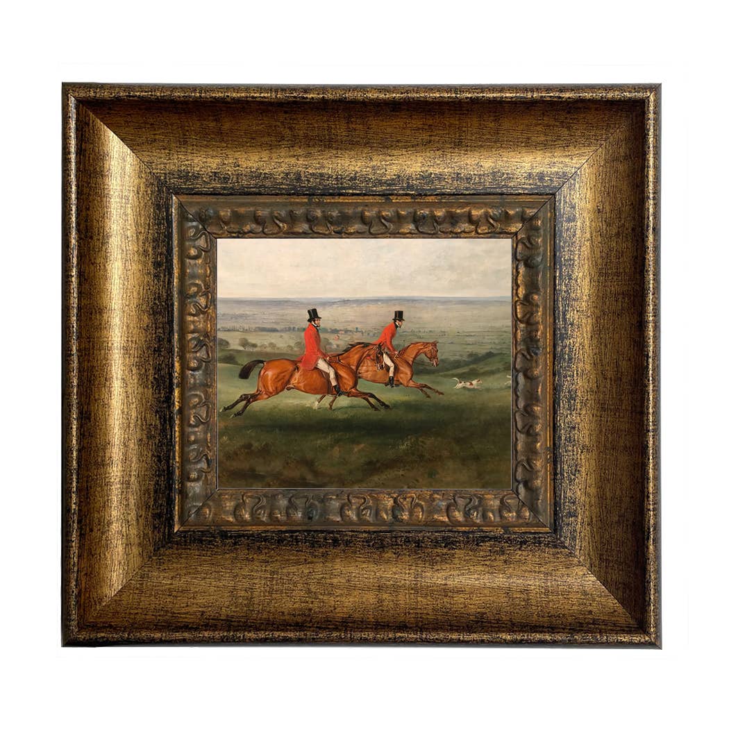 Across the Meadow Vintage Painting Print on Canvas: Antiqued Gold / 5" x 6"