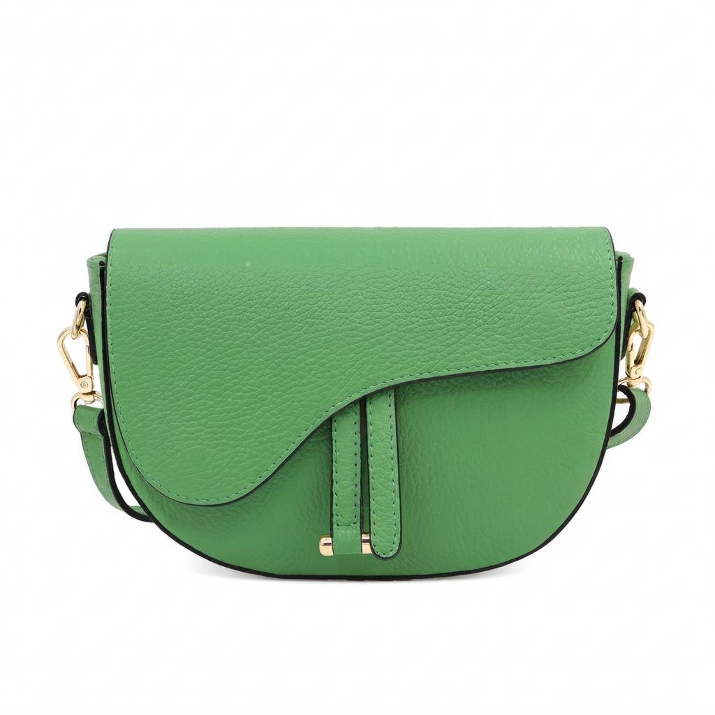 Genuine Leather Saddle Crossbody Bag – Made in Italy: Arancione
