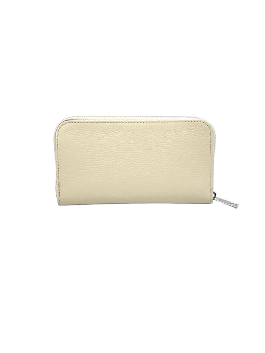 Women’s Full-Zip Genuine Leather Wallet, Made in Italy, art. 302005: Beige