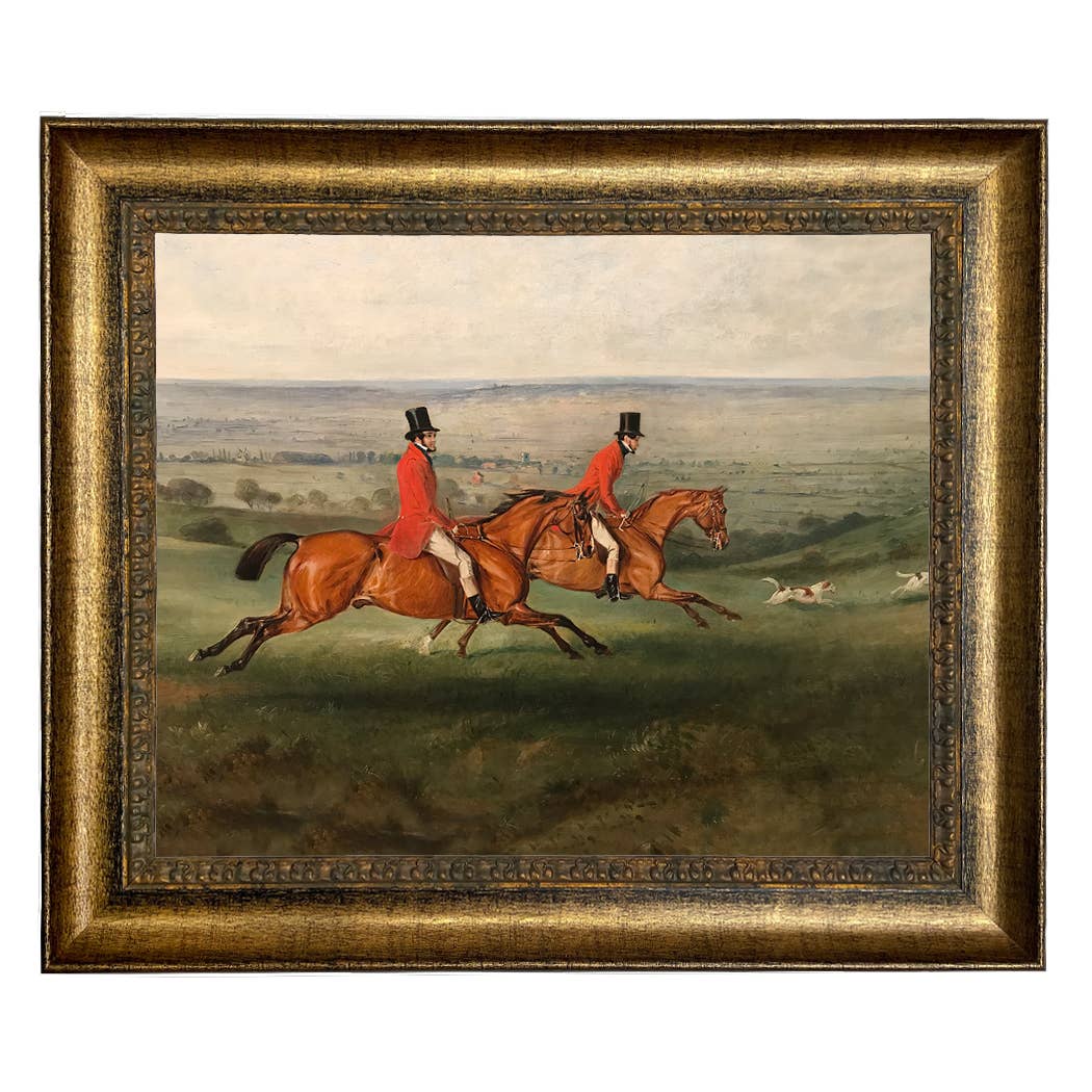 Across the Meadow Vintage Painting Print on Canvas: Antiqued Gold / 5" x 6"