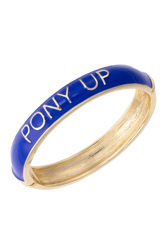 SMU Mustangs Sculpted Enamel Hinge Bangle in Blue