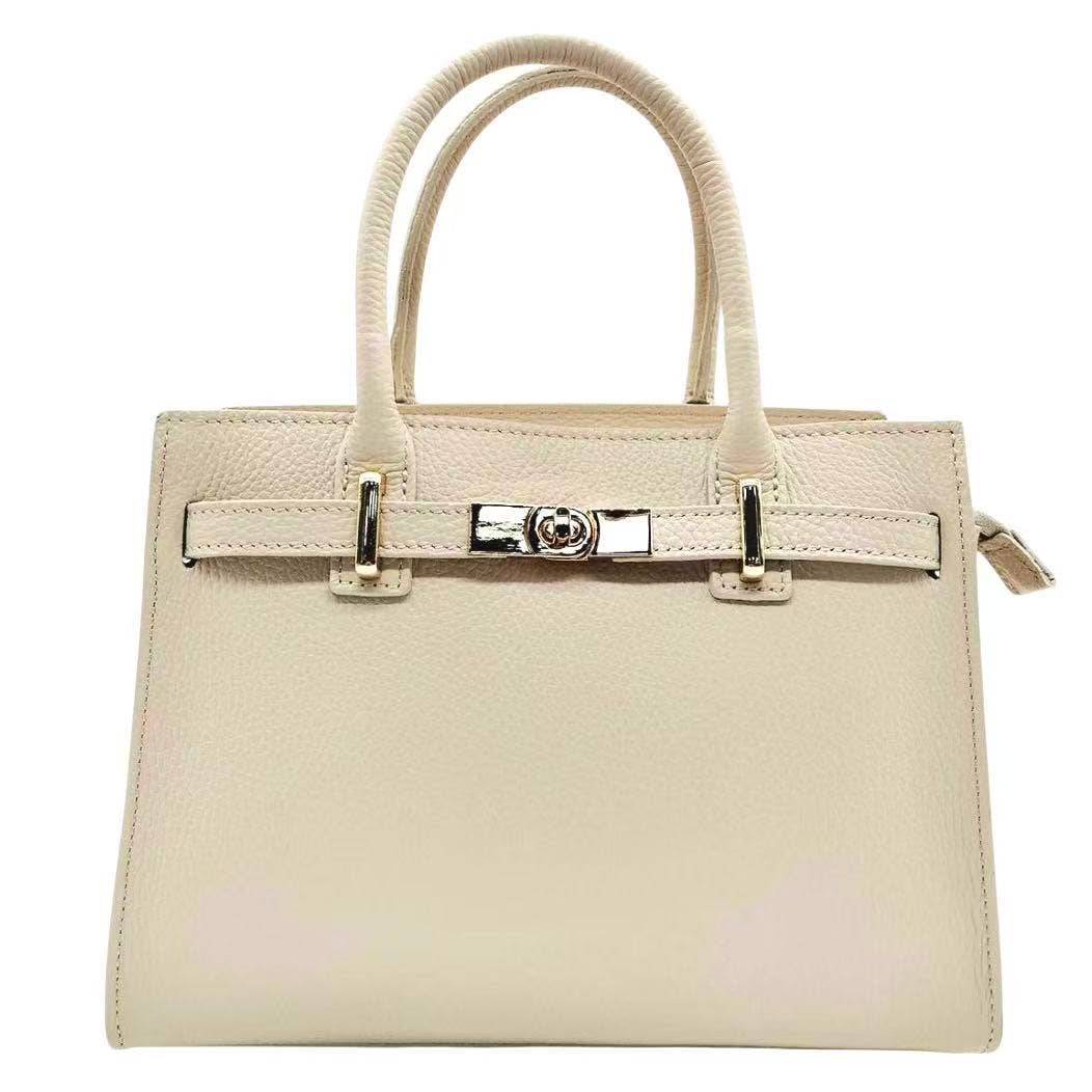 Modarno "Gina" handbag and shoulder bag in genuine leather 28x14x20cm: Dark Brown