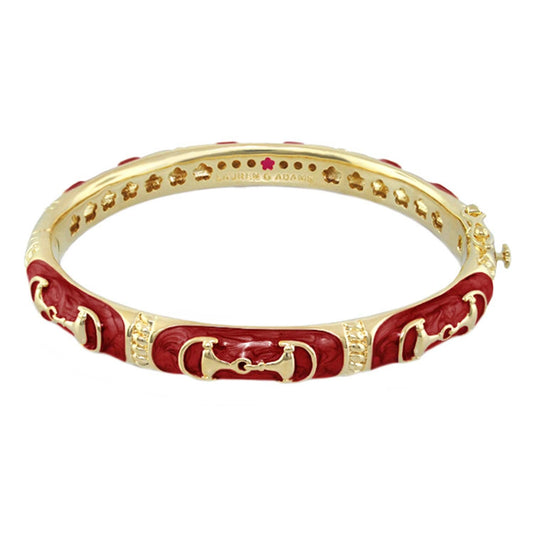 Horsebit Enamel Equestrian Bangle: Small