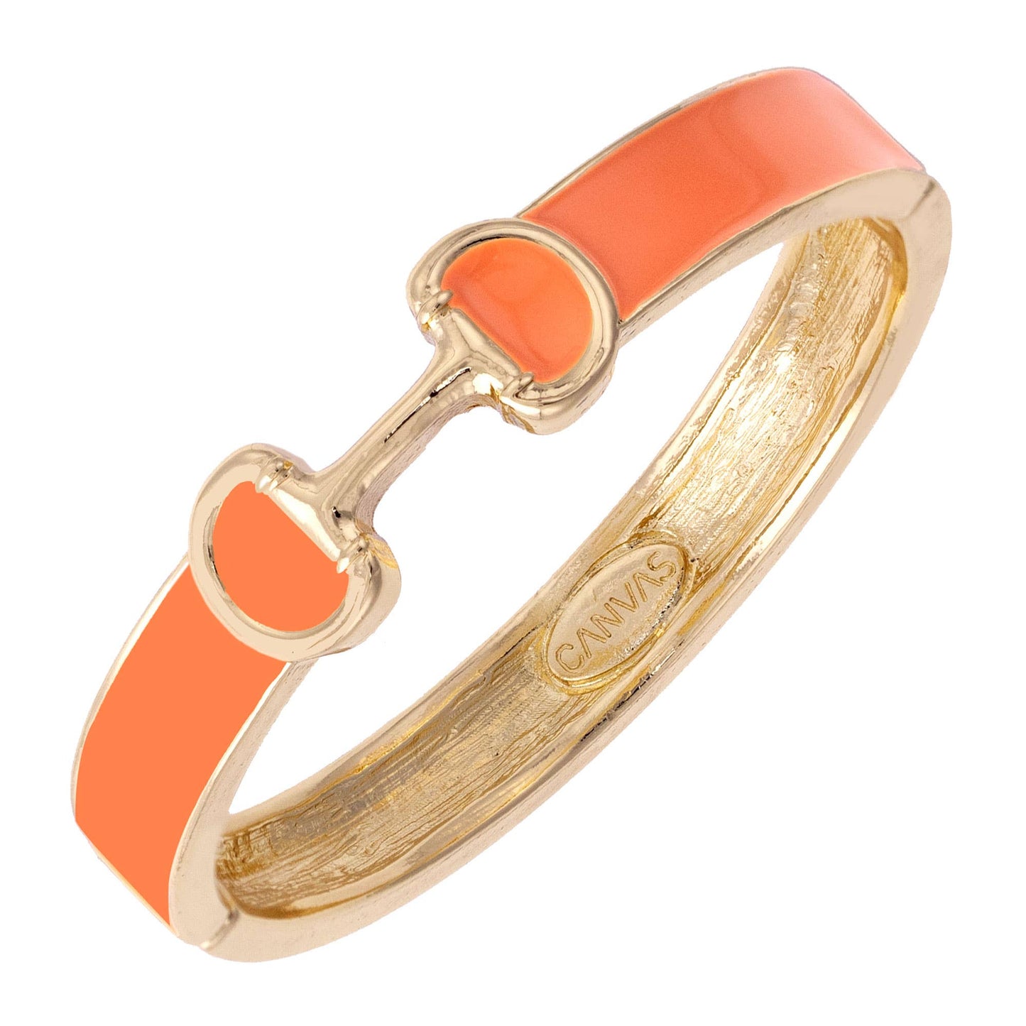Majesty Horsebit Enamel Hinge Bangle: Light Blue