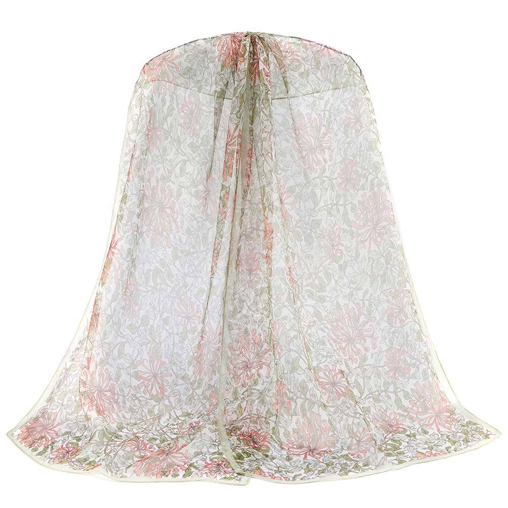 100% PURE SILK SCARF MAY MORRIS HONEYSUCKLE