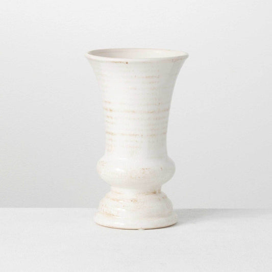 White Ceramic Farmhouse Urn