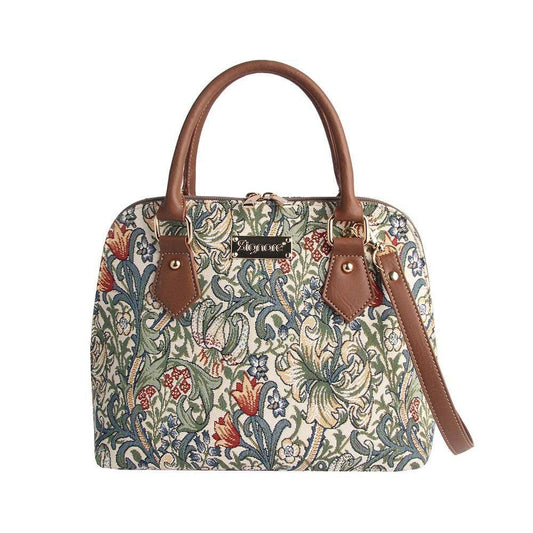 William Morris Golden Lily Convertible Top Handle Purse Handbag