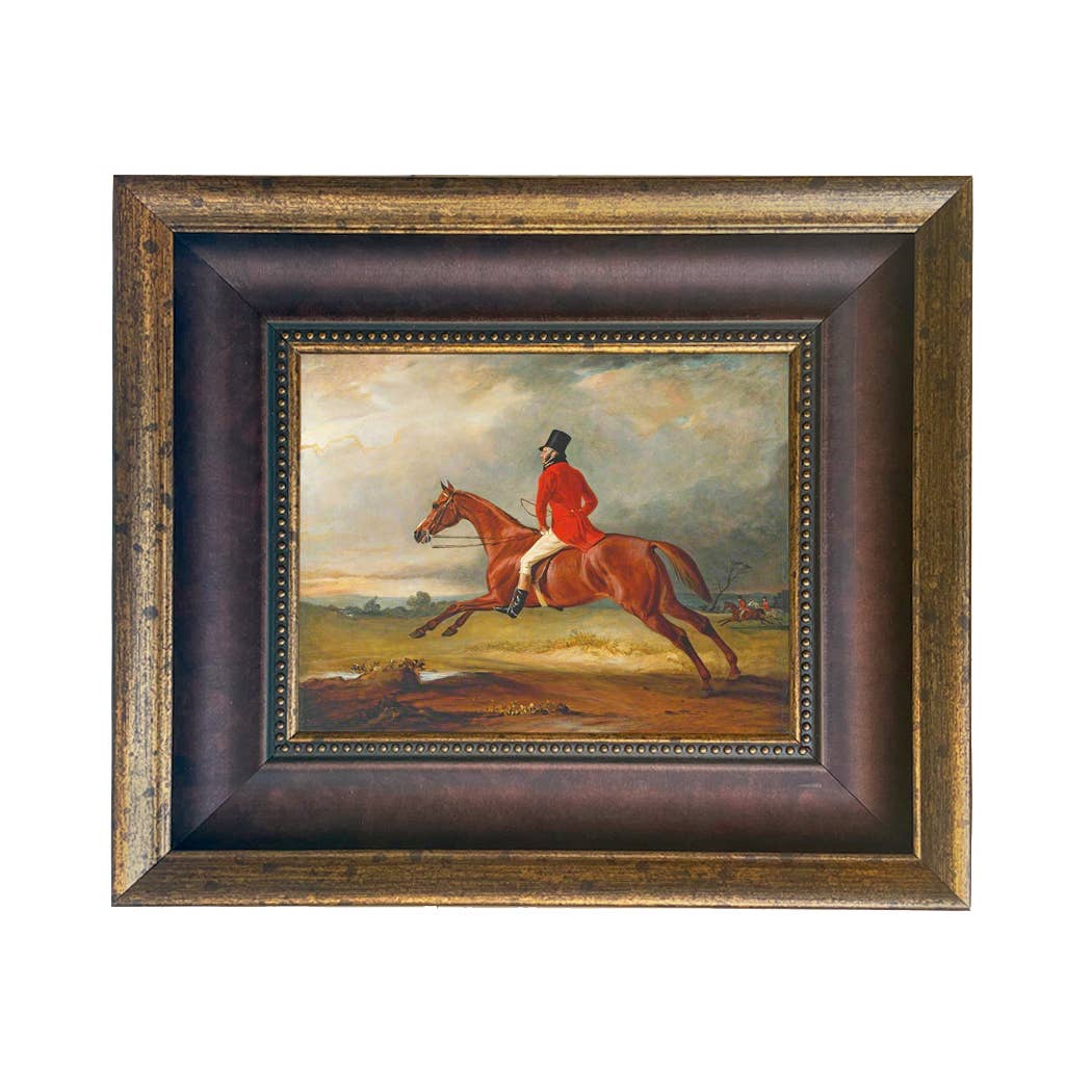 Major Healey Wearing Raby Hunt Uniform Framed Painting Print: Gold Florentine Leaf / 5" x 6"