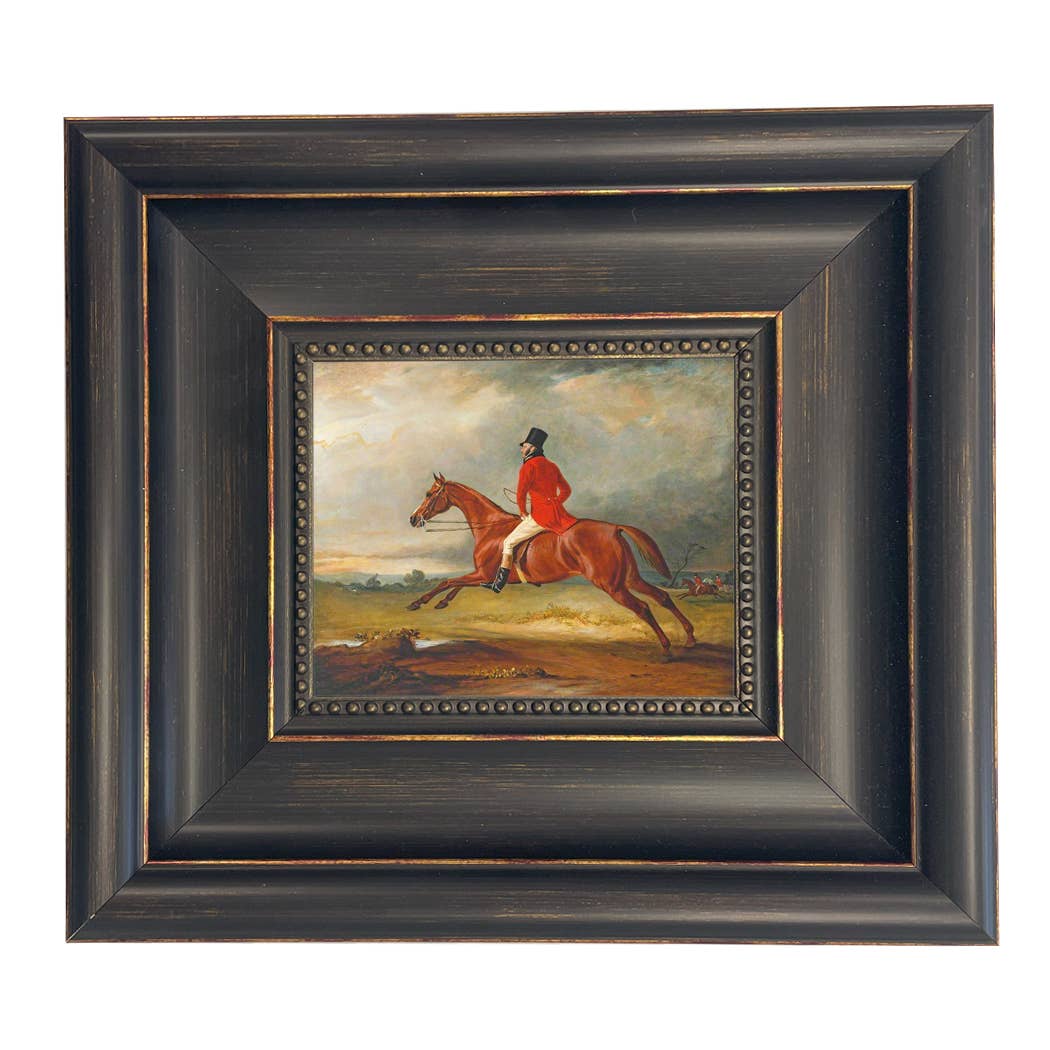 Major Healey Wearing Raby Hunt Uniform Framed Painting Print: Gold Florentine Leaf / 5" x 6"