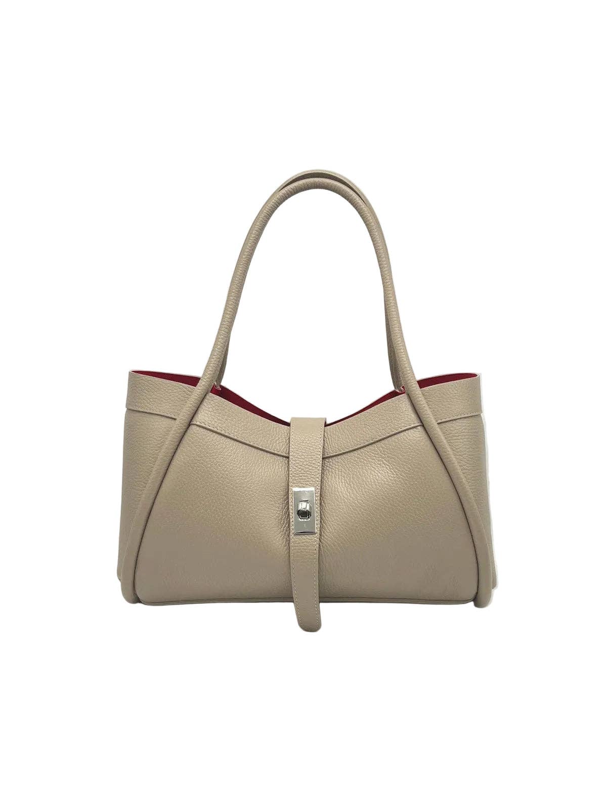 Women's Genuine Leather Handbag with Crossbody Strap, Made in Italy, art. 112724: Dark Blue