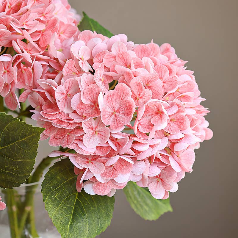 22" Large Bloom Ultra Realistic Real Touch Hydrangea: Vintage Grey Plum