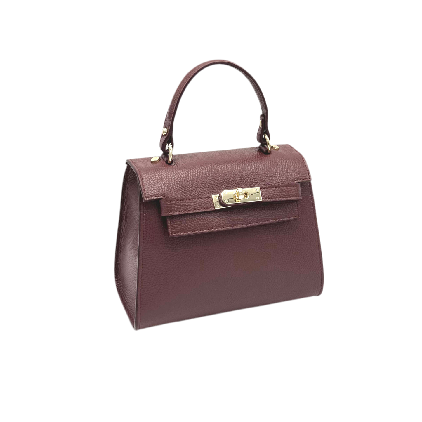 Genuine leather top handle bag, Made in Italy, art. 112631: Black