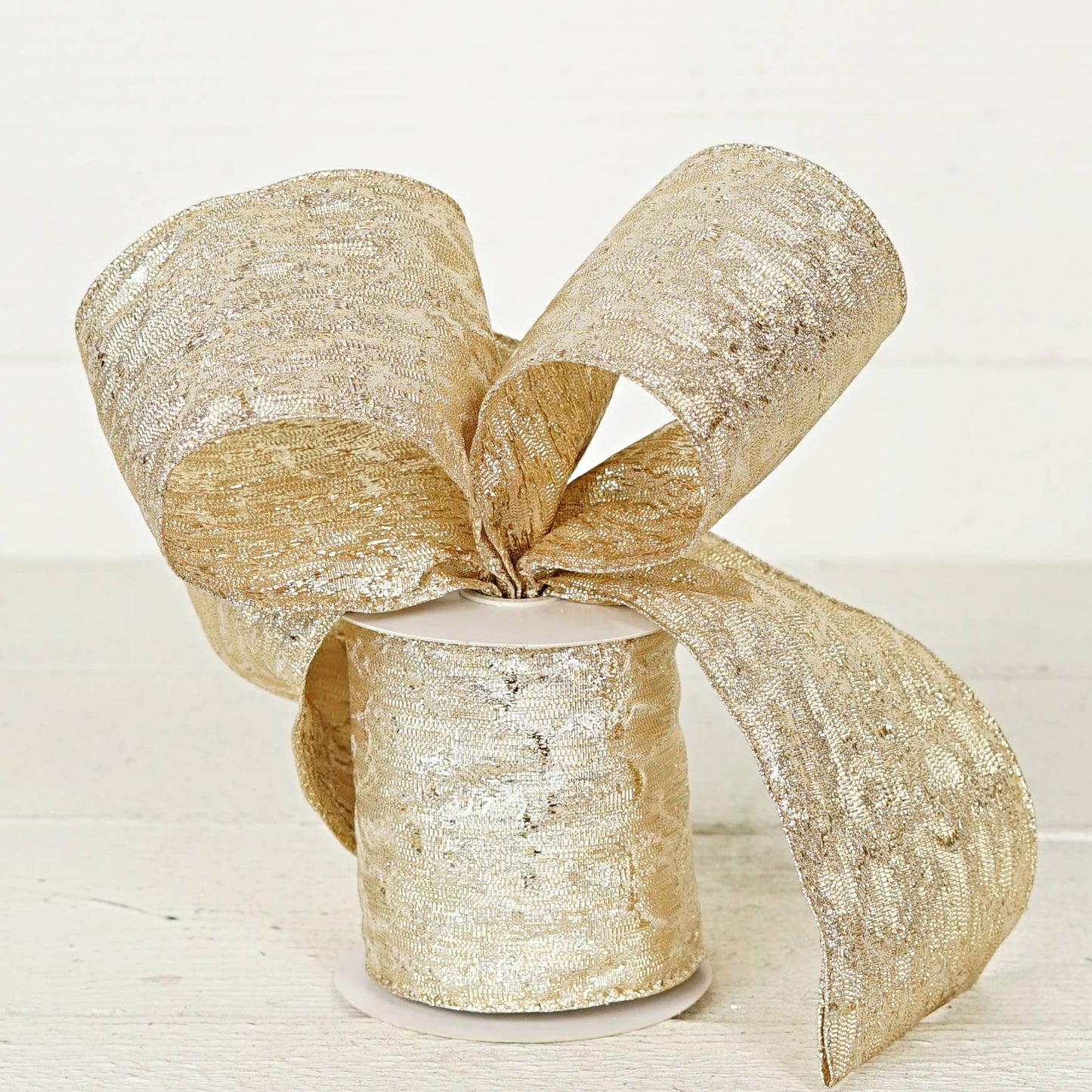 57R0961 - 4inWx10Yard Wired Ribbon-Golden Artisan