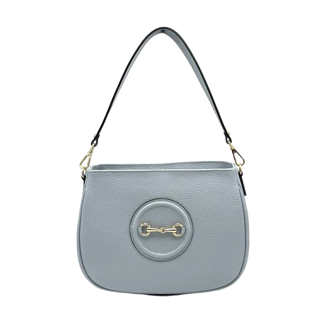 Genuine leather shoulder bag, Made in Italy, art. 112627: Taupe