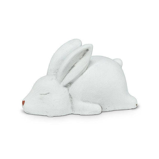 Sleeping White Bunny-6"L