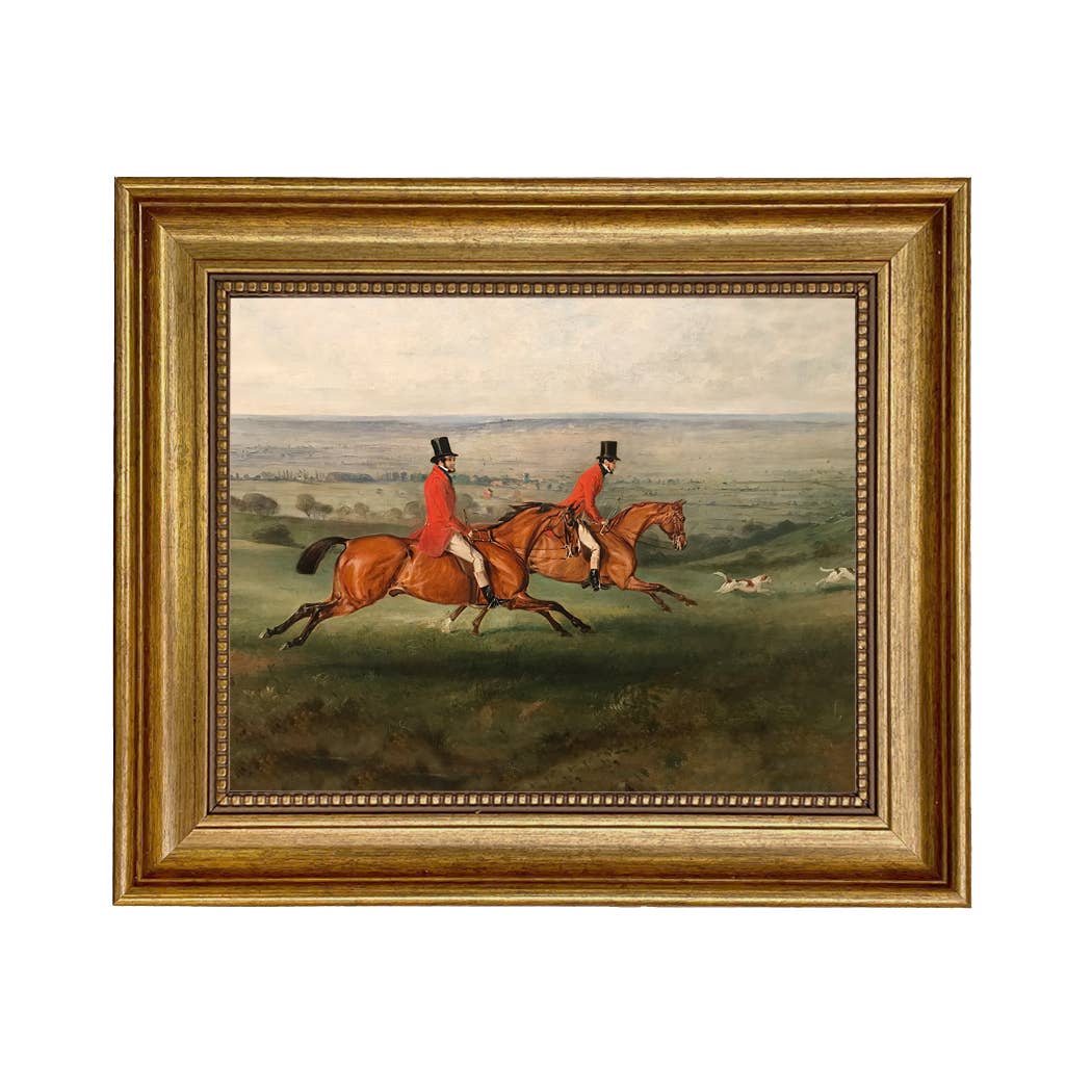 Across the Meadow Vintage Painting Print on Canvas: Antiqued Gold / 5" x 6"