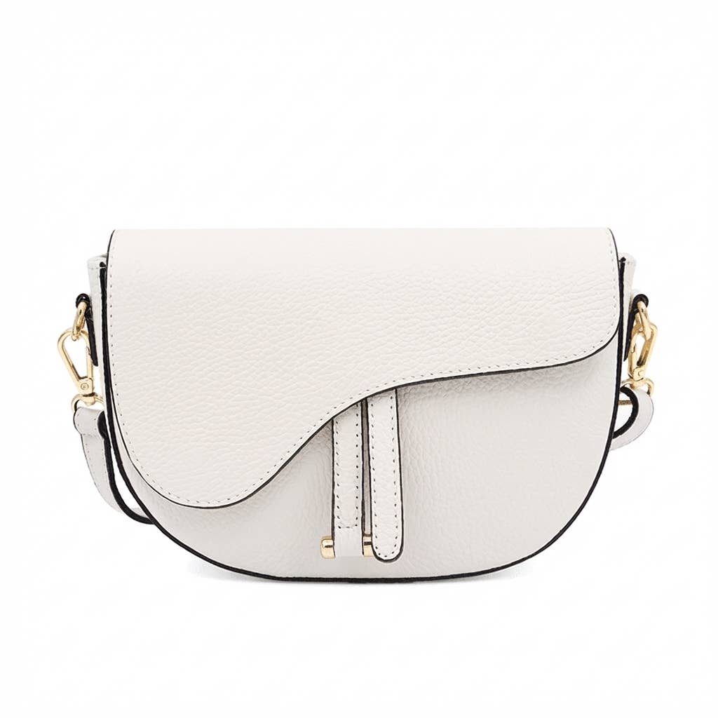 Genuine Leather Saddle Crossbody Bag – Made in Italy: Arancione
