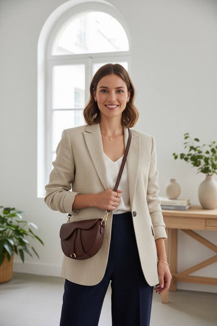 Women's Genuine Leather Shoulder Bag, Made in Italy, art. 112736: Beige1