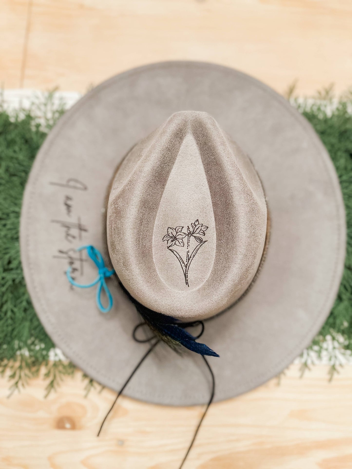 I am The Storm Burned Hat Western Hat Rancher Cowboy: Tan
