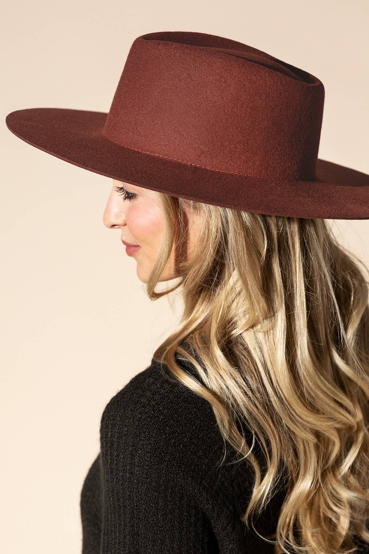 100% Australian Wool Triangular Panama Hat-Blank: RASPBERRY / OS