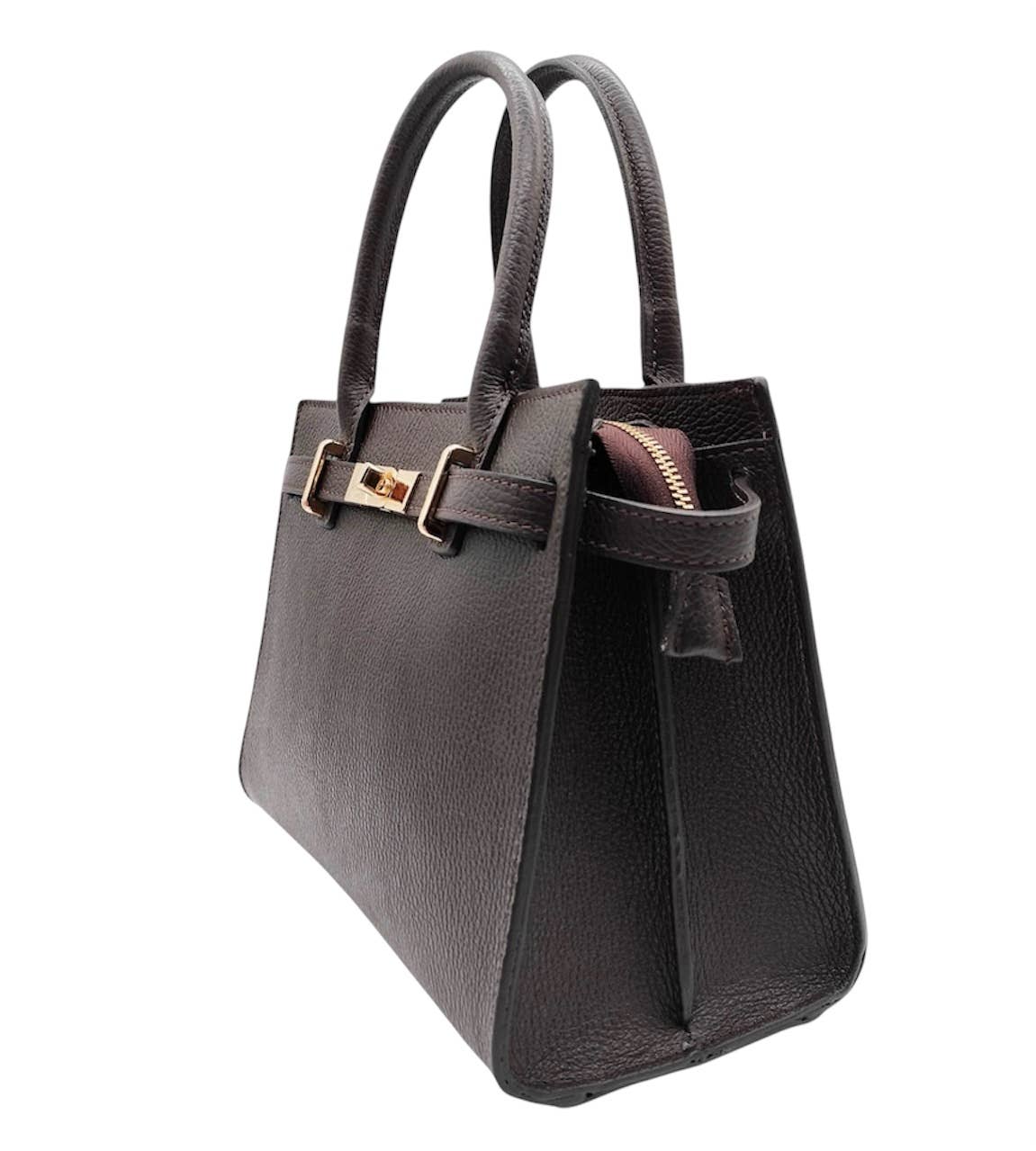 Modarno "Gina" handbag and shoulder bag in genuine leather 28x14x20cm: Rosso