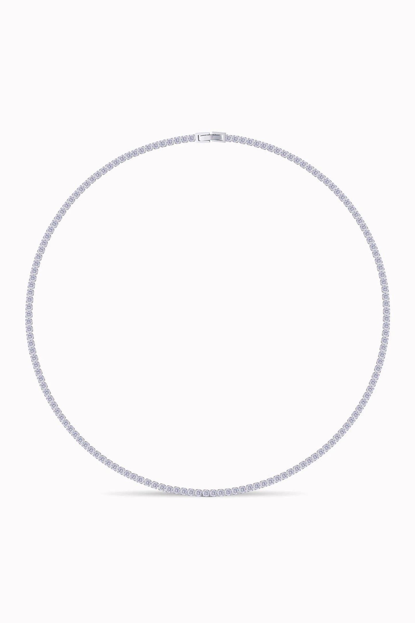 Tennis Necklace. Premium PV plated stainless CZ. : Yellow Gold / 4mm