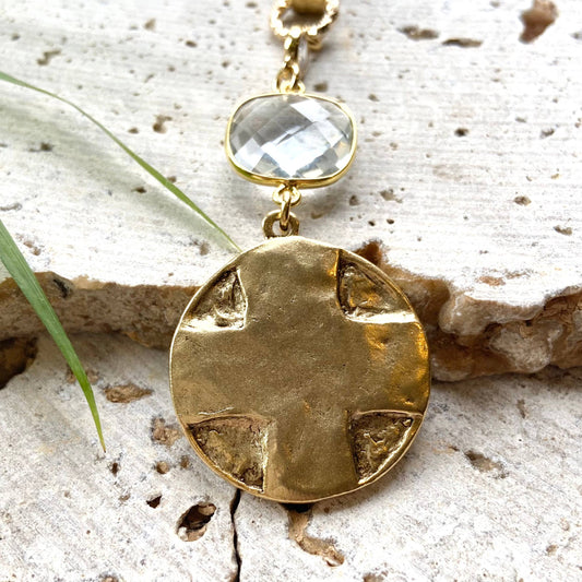 Lord’s Prayer religious vintage medallion jewelry Christian: Gold