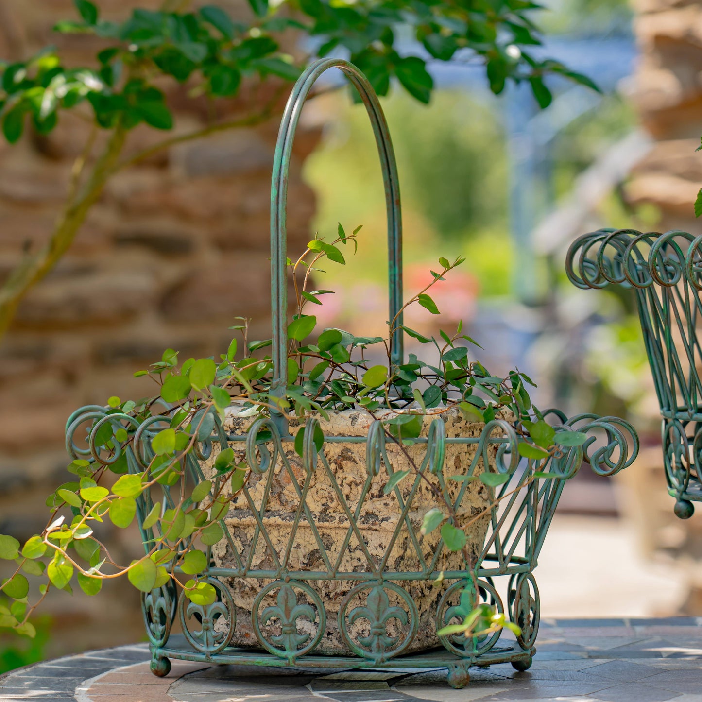 Decorative Garden Baskets Metal Wire- 3PC/Set - Options: Verdi Green