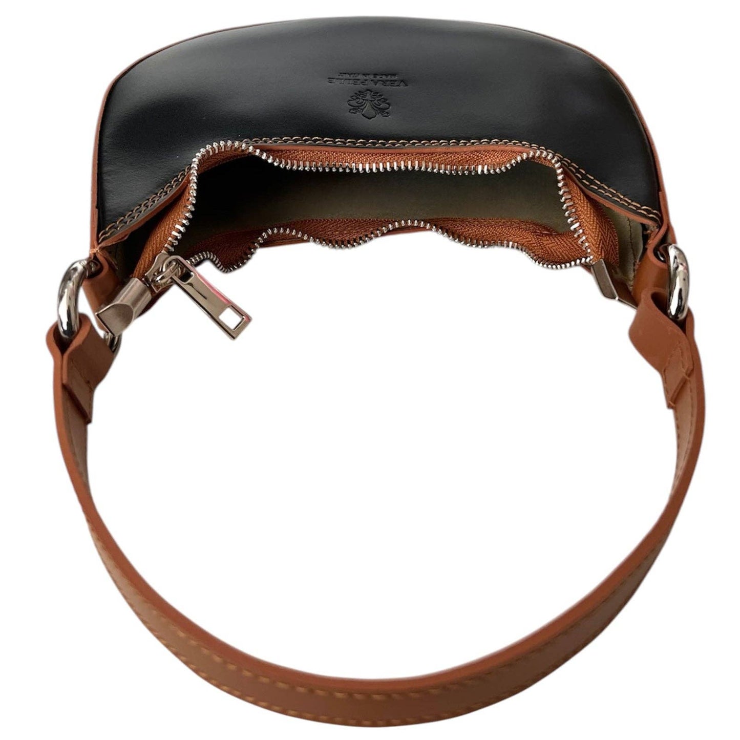 Modarno Women's Handbag with Removable Handle Bicolor in Genuine Cowhide Leather 21x5x12 cm: Sable