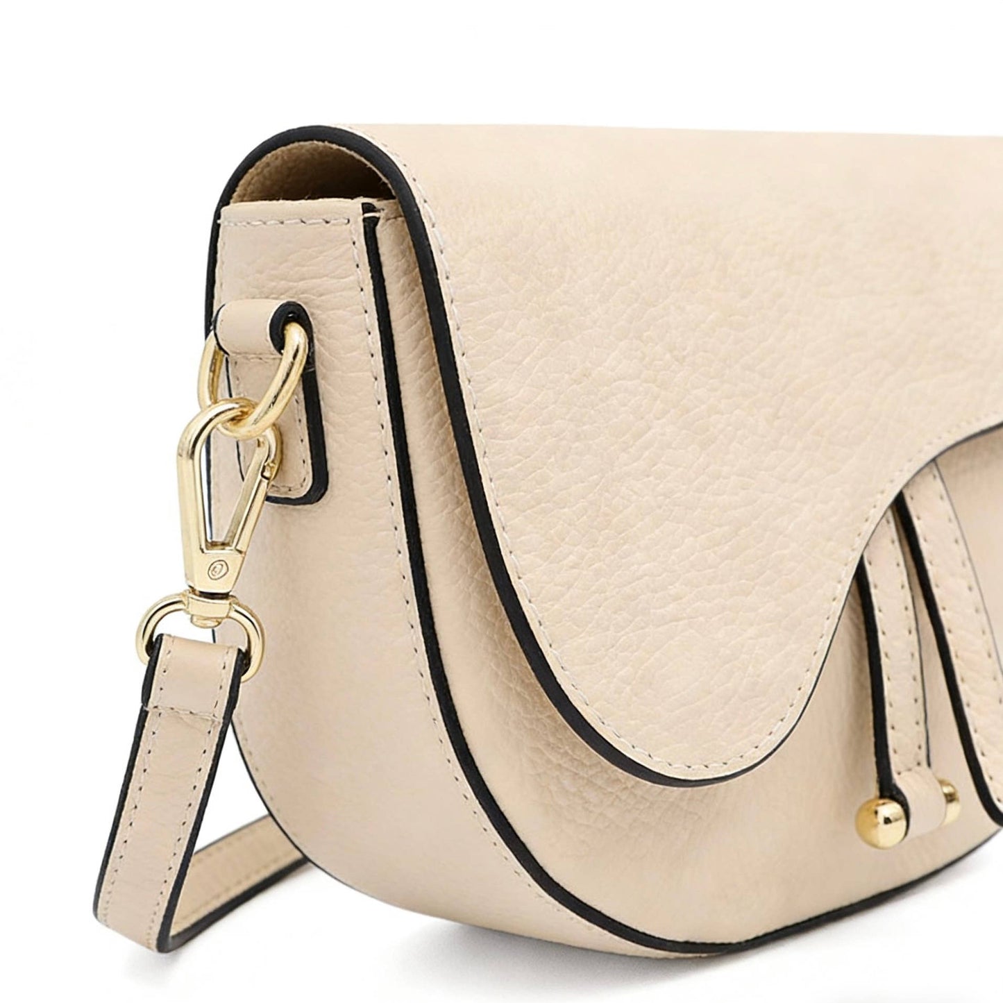 Genuine Leather Saddle Crossbody Bag – Made in Italy: Arancione