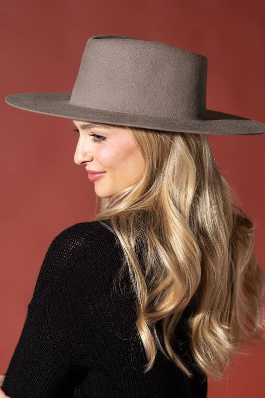 100% Australian Wool Triangular Panama Hat-Blank: RASPBERRY / OS