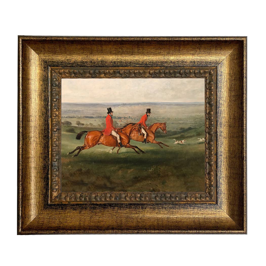 Across the Meadow Vintage Painting Print on Canvas: Antiqued Gold / 5" x 6"