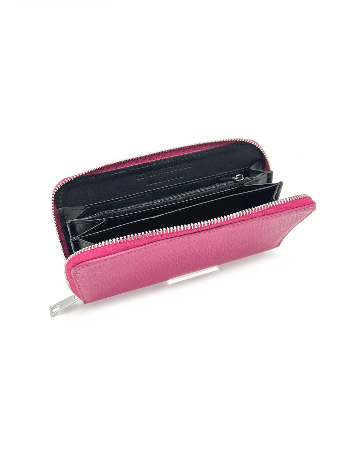 Women’s Full-Zip Genuine Leather Wallet, Made in Italy, art. 302005: Red