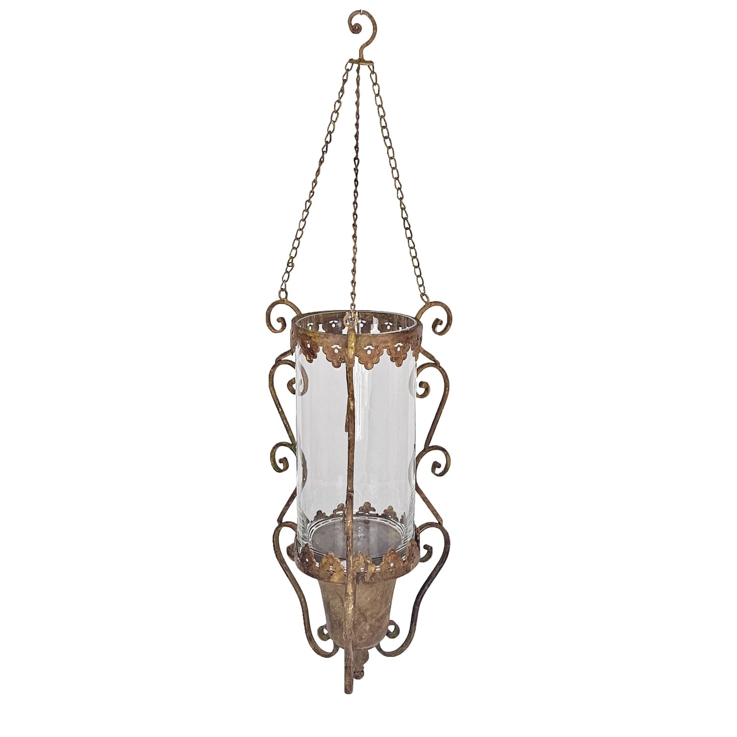 12x11.5x24" Antique Bronze Metal Hanging Candle Holder