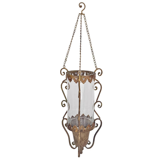 12x11.5x24" Antique Bronze Metal Hanging Candle Holder
