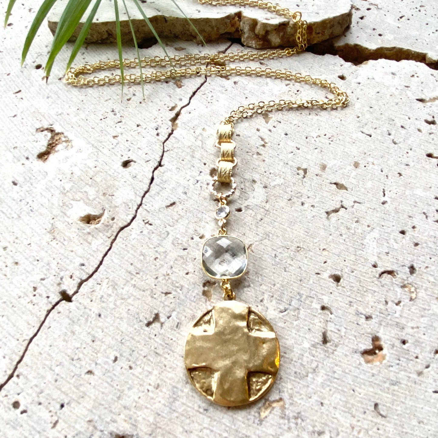 Lord’s Prayer religious vintage medallion jewelry Christian: Gold