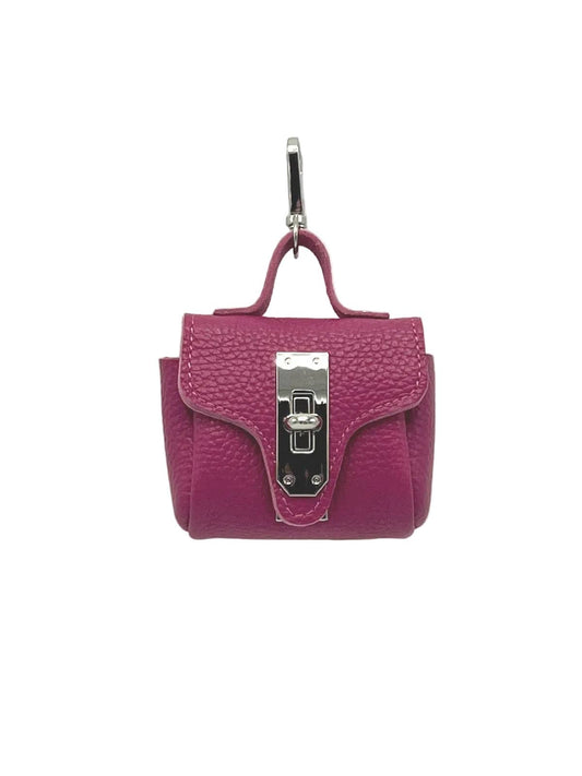 Genuine Leather AirPods Holder, art. PO05: Fuchsia