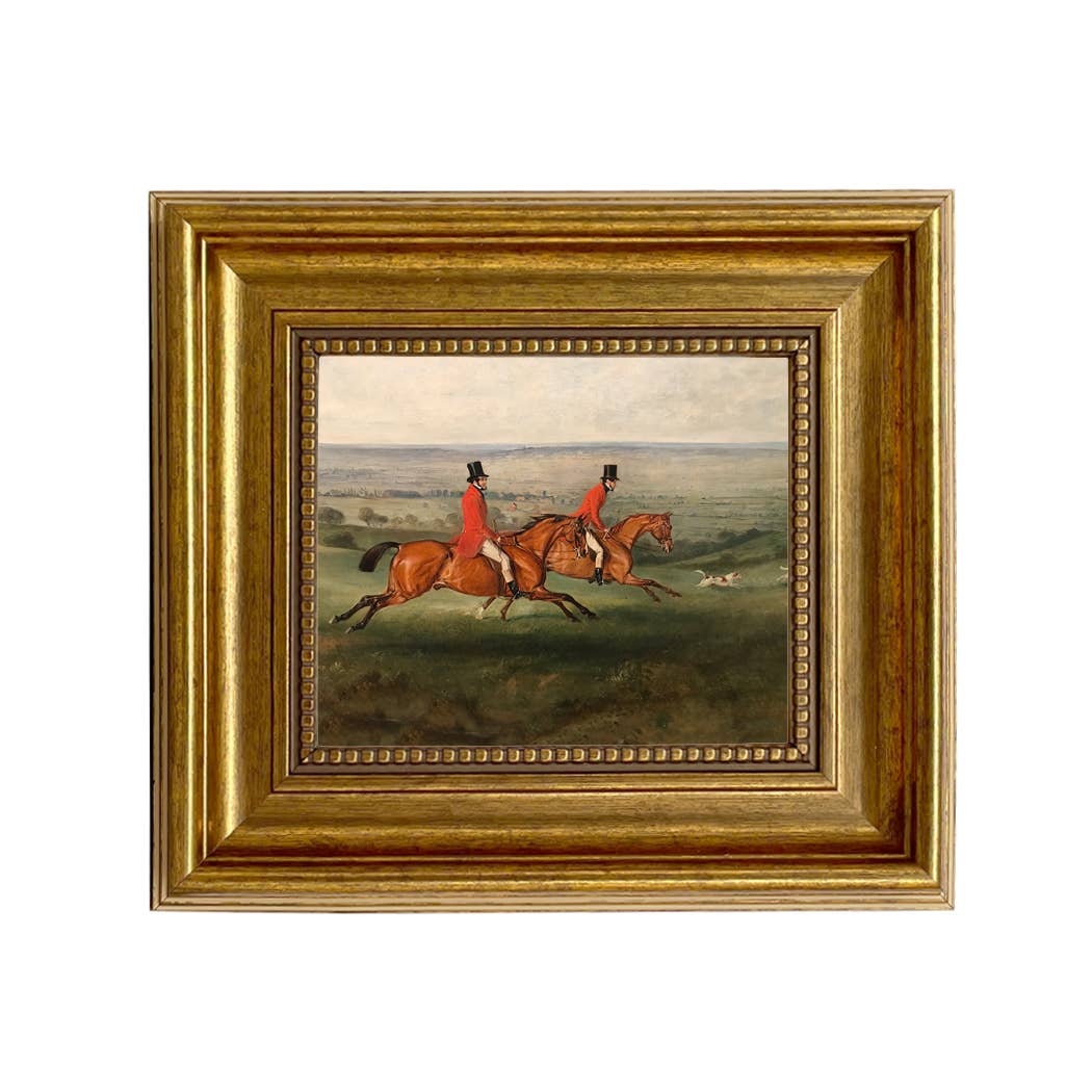 Across the Meadow Vintage Painting Print on Canvas: Antiqued Gold / 5" x 6"