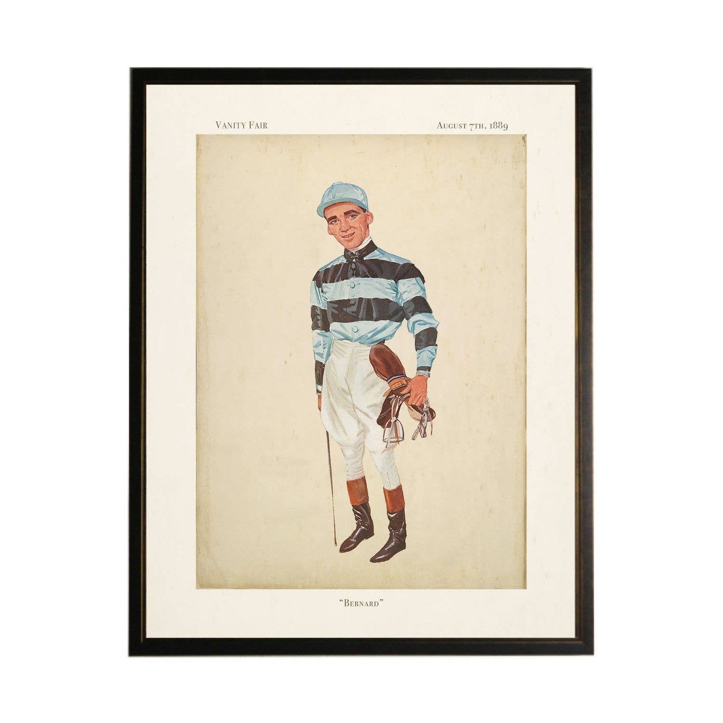 Vintage Vanity Fair Jockey Illustration B: Beaded Black Frame 1315-65 / 16" X 20"